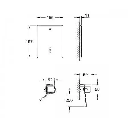 Клавіша змиву Grohe Tectron Skate, Хром матовий 38698SD1 - фото 2