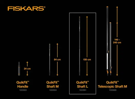 Тримач чорний Fiskars QuikFit (L) 1.56 м 136001 (1000661) - фото 6