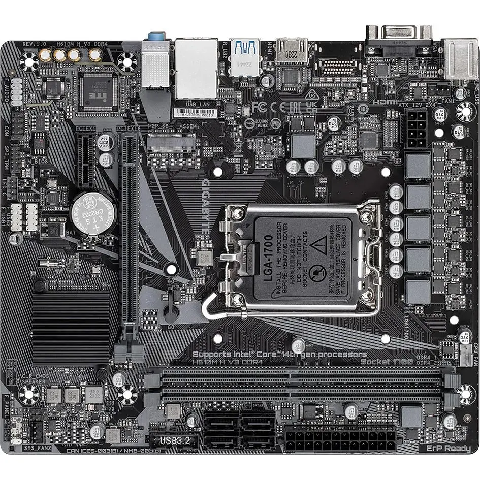 Материнська плата Gigabyte H610M H V3 DDR4 (s1700 H610 2xDDR4, HDMI, VGA, 4x SATA, M.2, mATX) - фото 3