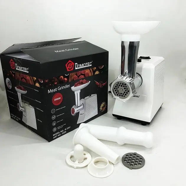 М'ясорубка електрична domotec r3391 2000 Вт, компактна м'ясорубка для дому, м'ясорубка 3 в 1 - фото 5