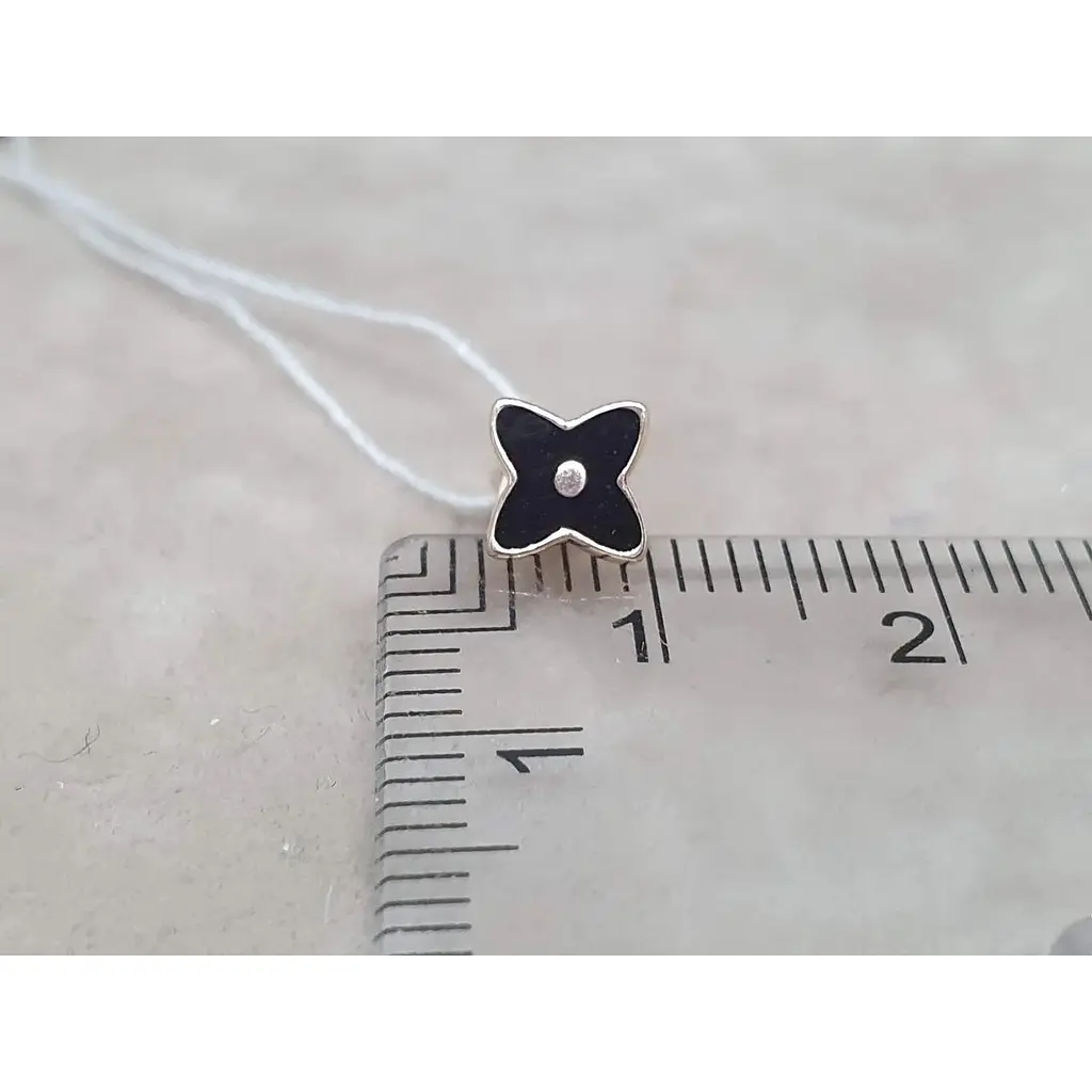 Золота сережка-пусета Favoritum з емаллю. 210157_1 - фото 4