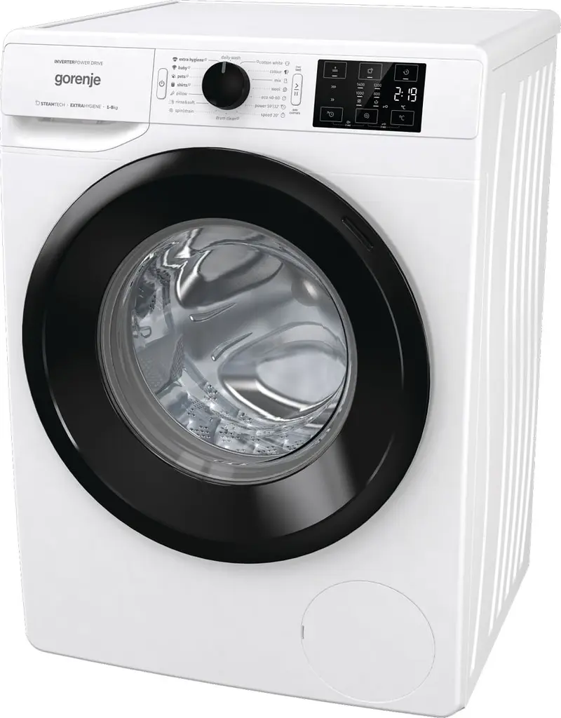Пральна машина Gorenje фронтальна, 8кг, 1400, A+++, 55см, дисплей, пар, інвертор, білий (WNEI84BS) - фото 10