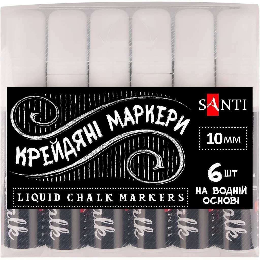 Меловой маркер Santi 10 мм 1 шт. белый (391122) - фото 3