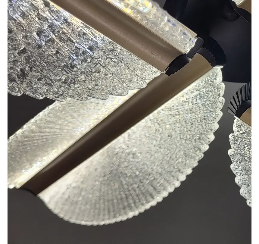 Стельова LED люстра-квітка з 4 прозорими фактурними пелюстками Artlight 2407-4L - фото 6