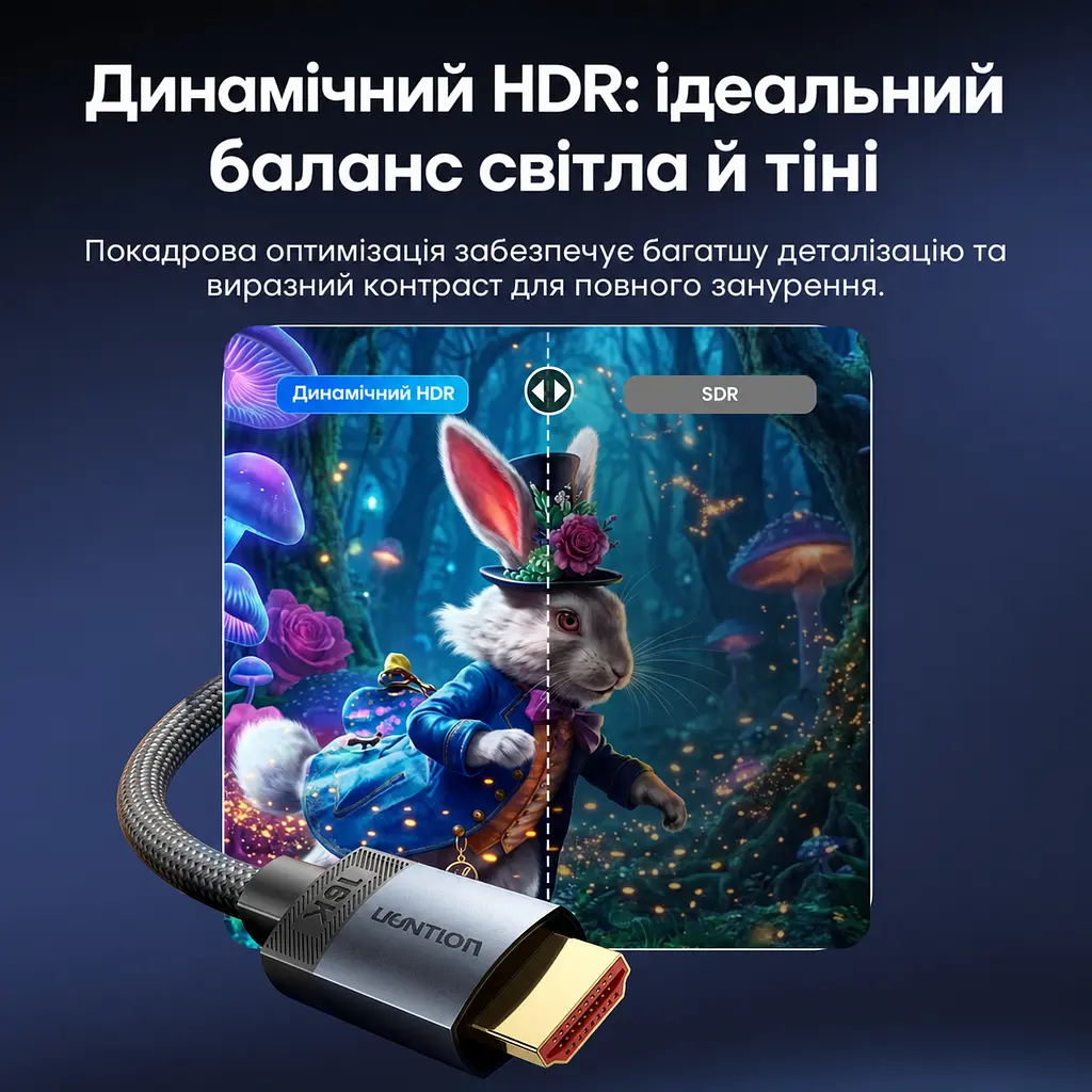 Кабель HDMI Vention ALVHG 2.2 16K 60 Гц 1,5 м сірий (ALVHG) - фото 12