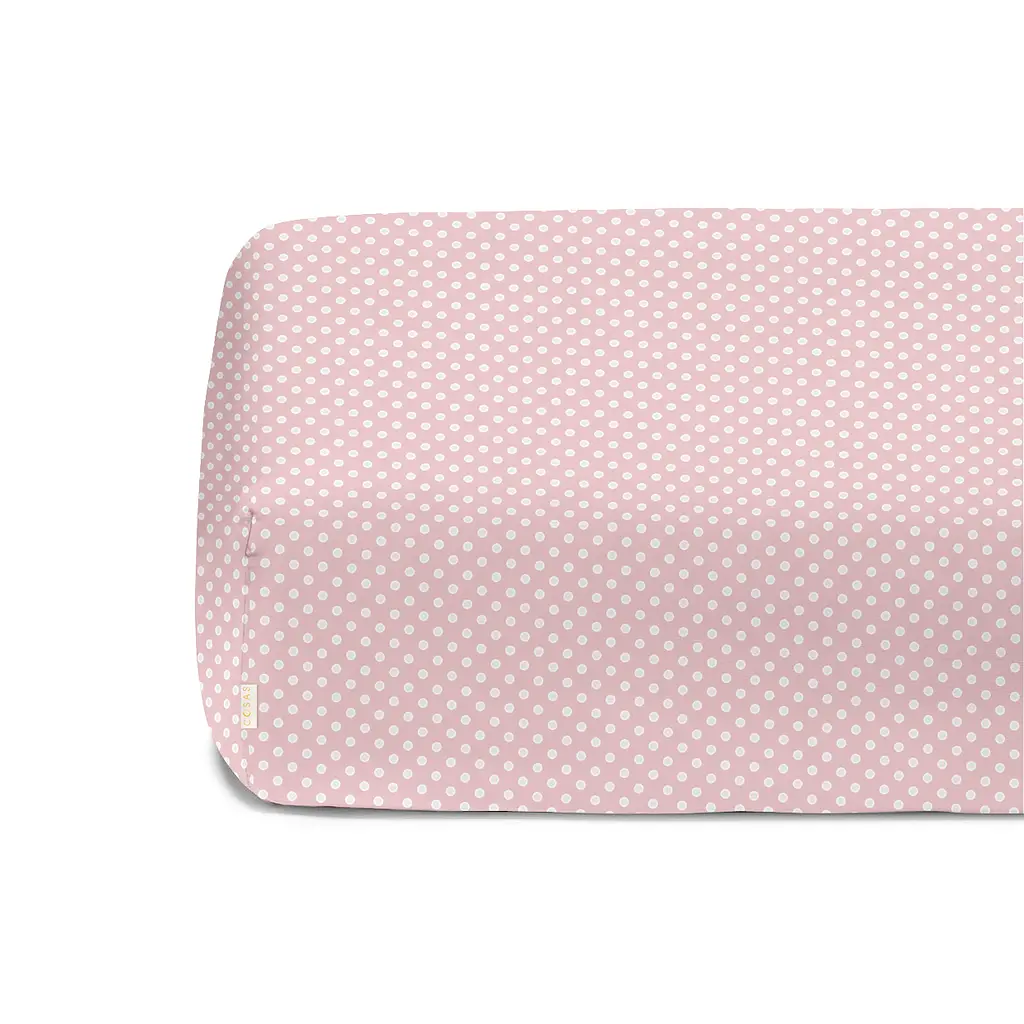 Простирадло на резинці для коляски та люльки Cosas Rose Dots 40х80х5 см (DropRose_FittedStroller_40х80) - фото 4