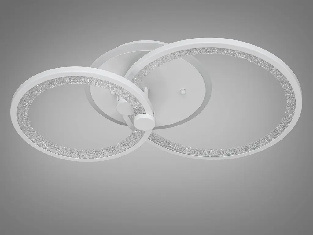 Стельова LED-люстра Diasha 8180/2WH 3color з пультом і димером, біла, 55 W, 3025 lm, круглі акрилові LED-кільця 53x33 см - фото 6