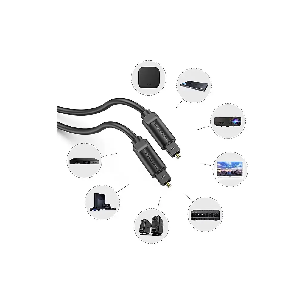 Кабель мультимедійний Optical Toslink 1.0m black Vention (BAEBF) - фото 3