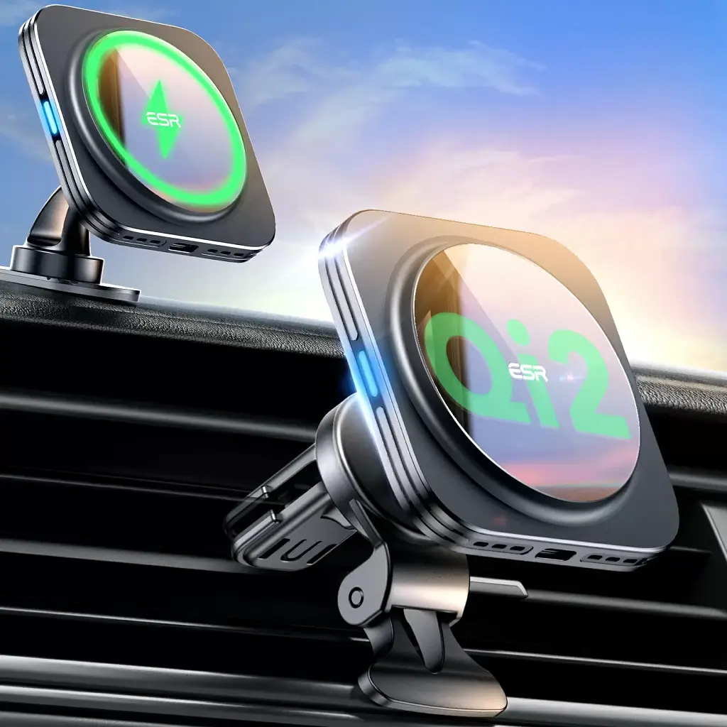 Автомобільна зарядка ESR Qi2 15Вт Magnetic Wireless Car Charger Halolock black (3C07200210304 | 3C07200210361) - фото 4