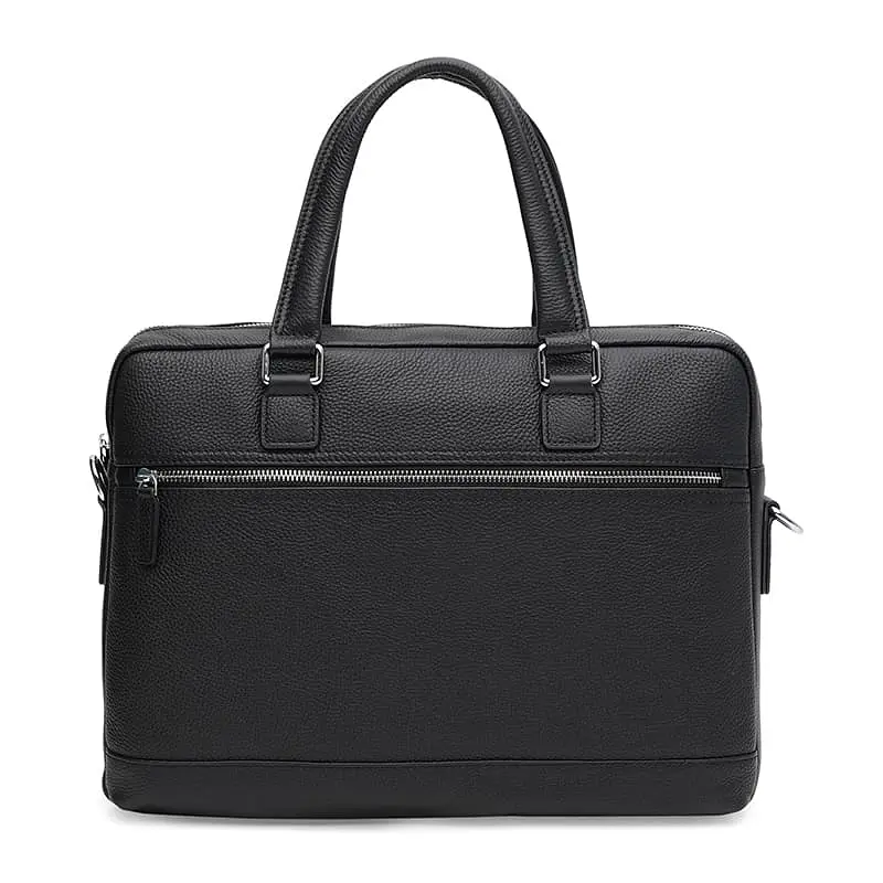 Чоловіча сумка Borsa Leather K16613-1-black 37х28.5х8 см Чорний