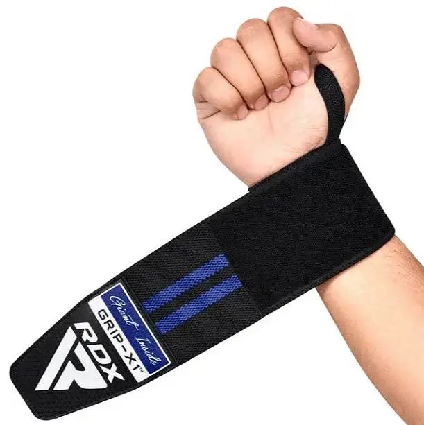 Бинти для зап'ясть (кистьові бинти) RDX GYM WRIST WRAP R11 BLACK/ BLUE (WAH-WR11BU) - фото 3