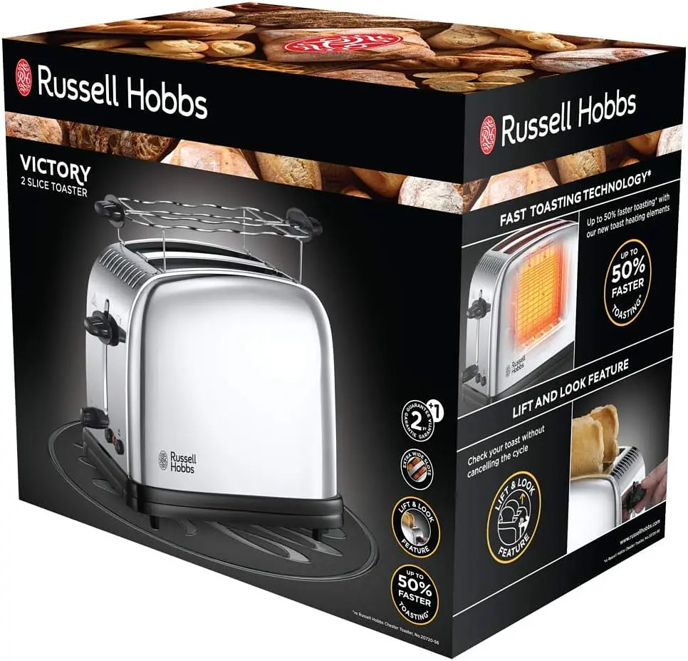 Тостер Chester 1670Вт, подогрев, металл. Russell Hobbs kuh0014894 - фото 6