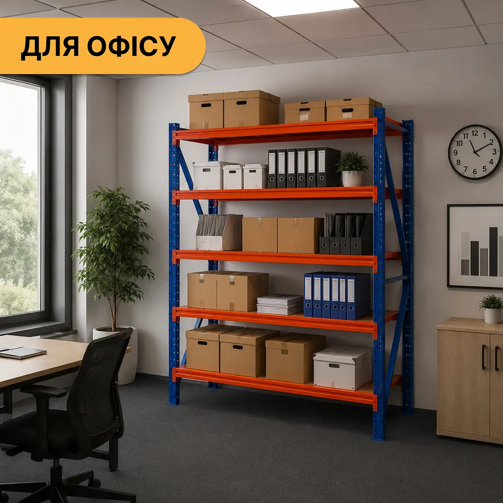 Металевий стелаж LEOBRO Premium Pro 200 х 200 х 50 см, 300кг/полиця, 5 полиць (LB-R133) - фото 7