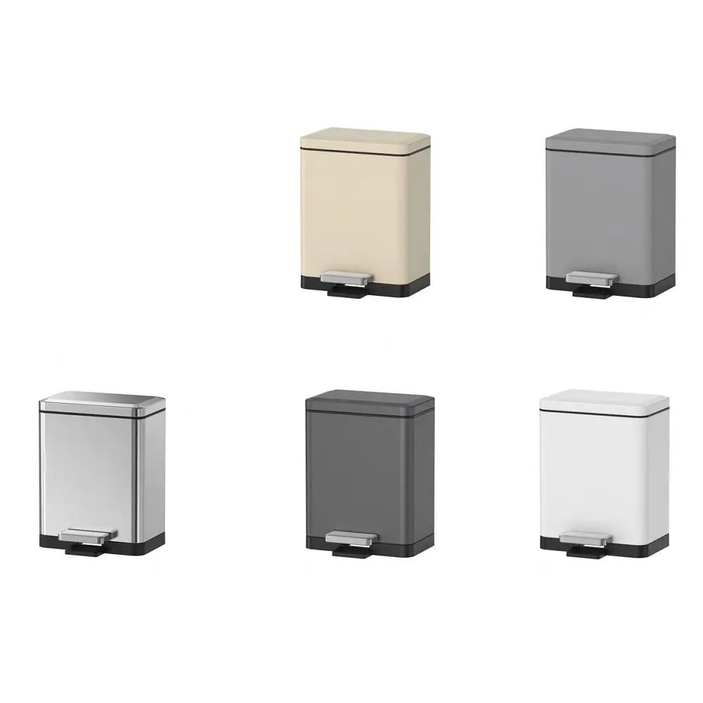 Відро для сміття з плавним закриттям прямокутне Koer TC-010315-07 15 л graphite KR5604, Графит - фото 7