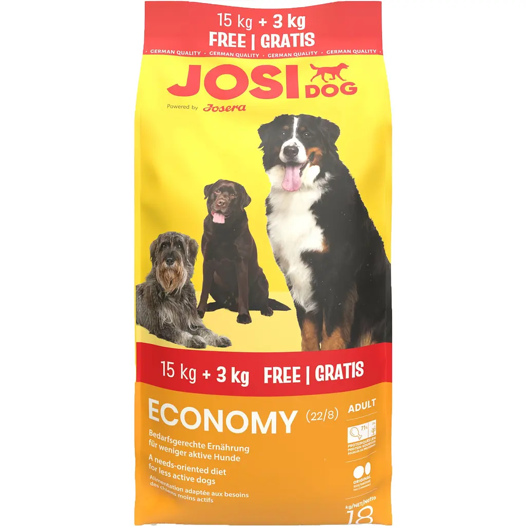 Сухий корм для собак JosiDog Economy 15+3 кг