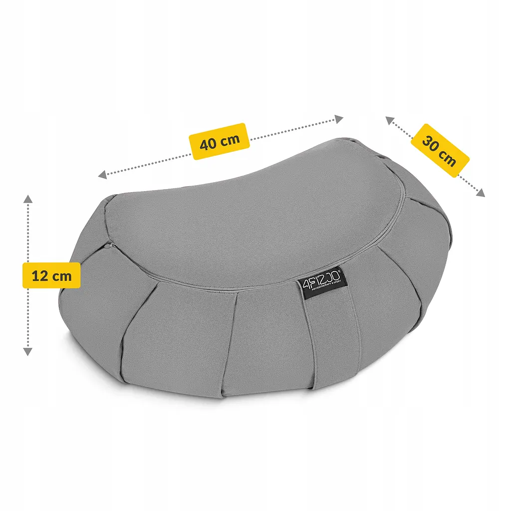 Подушка для йоги та медитації 4FIZJO Zafu напівкругла 40 x 30 x 12 см Grey (P-5907739315502) - фото 7