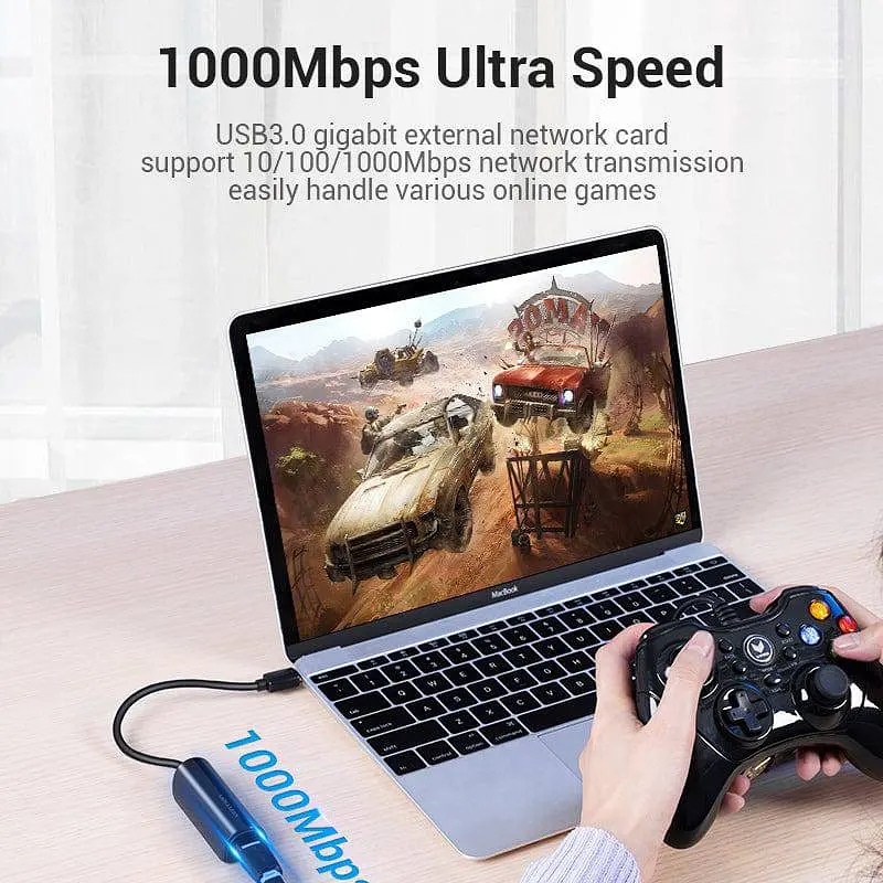 Перехідник Vention USB 3.1 Type-C Ethernet RJ45 1000Mb Gigabit чорний - фото 8