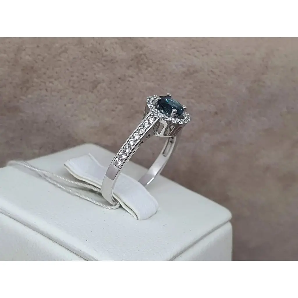 Срібне кільце Агні Аліна з топазом. 1691/9р-TLB 17,5 - фото 3