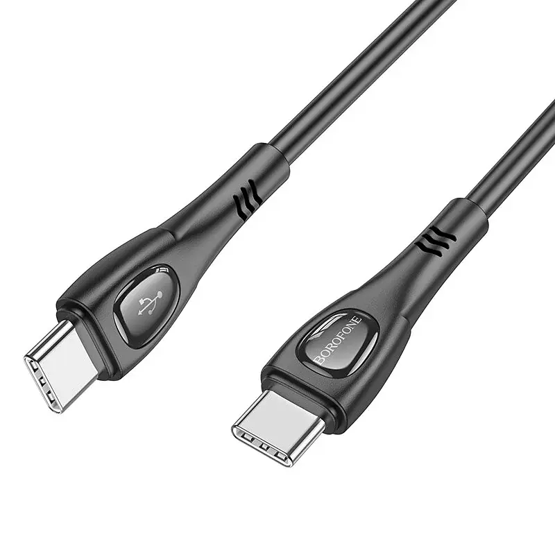 Кабель BOROFONE BX98 Type-C to Type-C Superior 60W charging data cable чорний 6941991104497 - фото 3