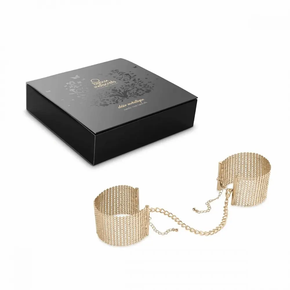 Наручники металеві Bijoux Indiscrets Desir Metallique Handcuffs - Gold, золотисті - фото 3