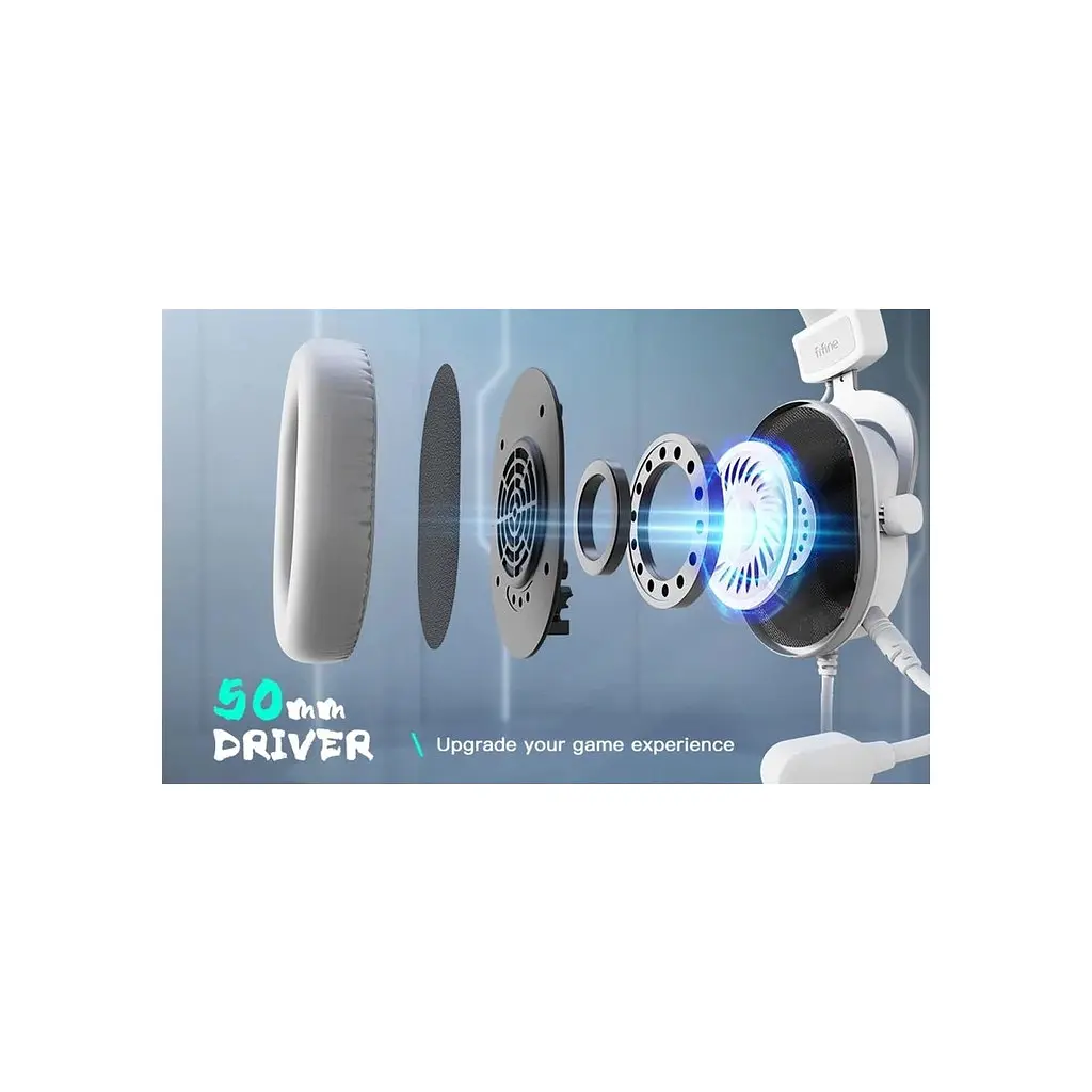 Навушники Fifine H6 RGB 7.1 White (H6W) - фото 10