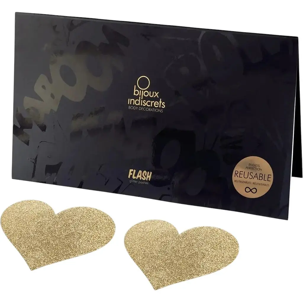 Пестіс-стикини Bijoux Indiscrets Flash Heart Gold наклейки на соски One size - фото 1