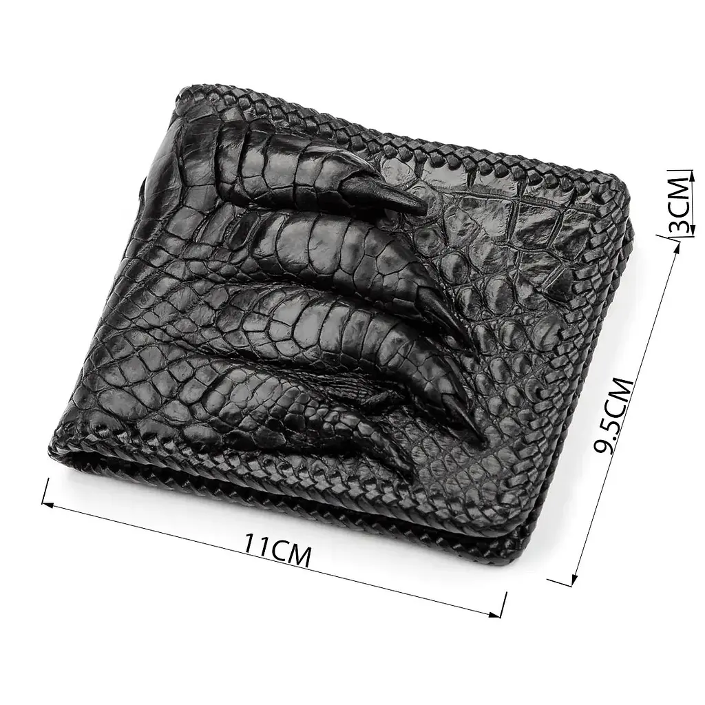 Портмоне з натуральної шкіри крокодила чорне CROCODILE LEATHER 18004 - фото 6