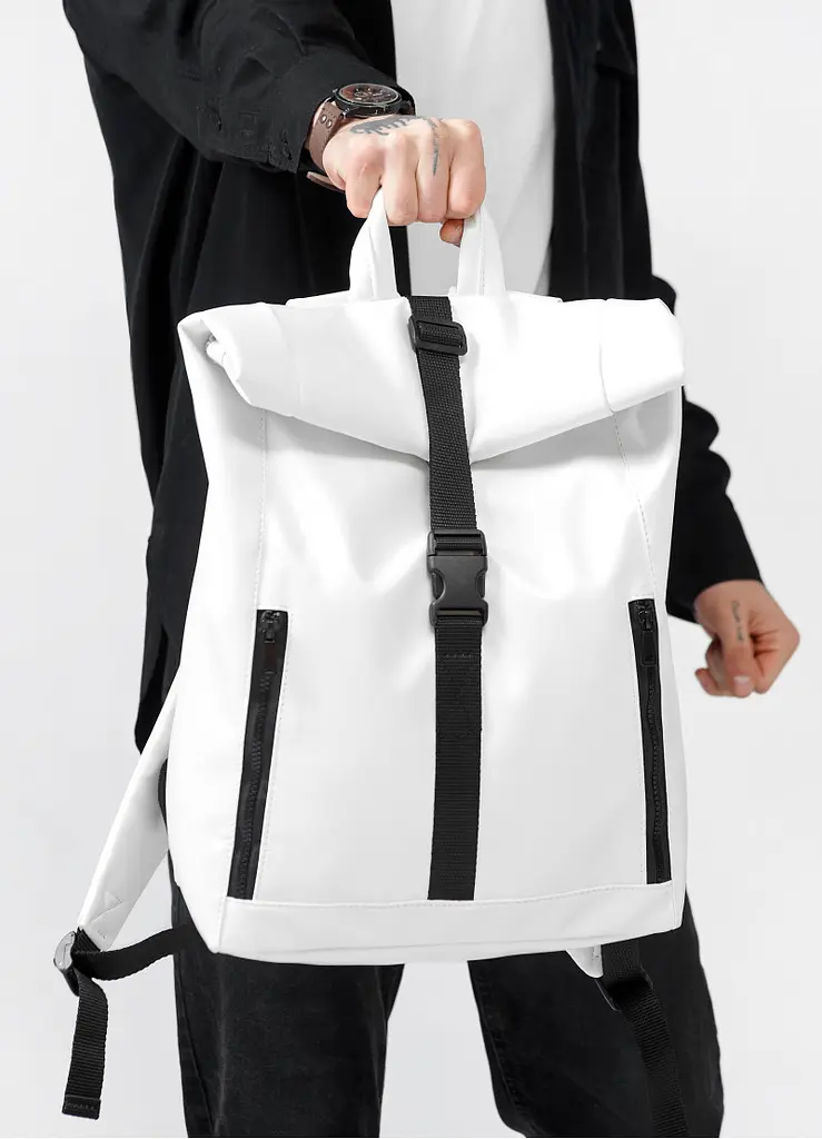 Мужской рюкзак Sambag RollTop One белый 41 х 30 х 16 см (24208008m) - фото 5