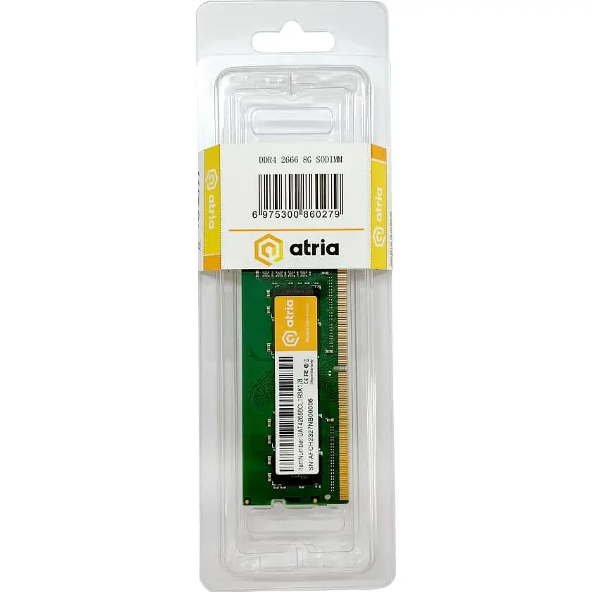 Модуль пам'яті ATRIA DDR4 8Gb 2666MHz sodimm UAT42666CL19SK1/8 (UAT42666CL19SK1/8) - фото 3