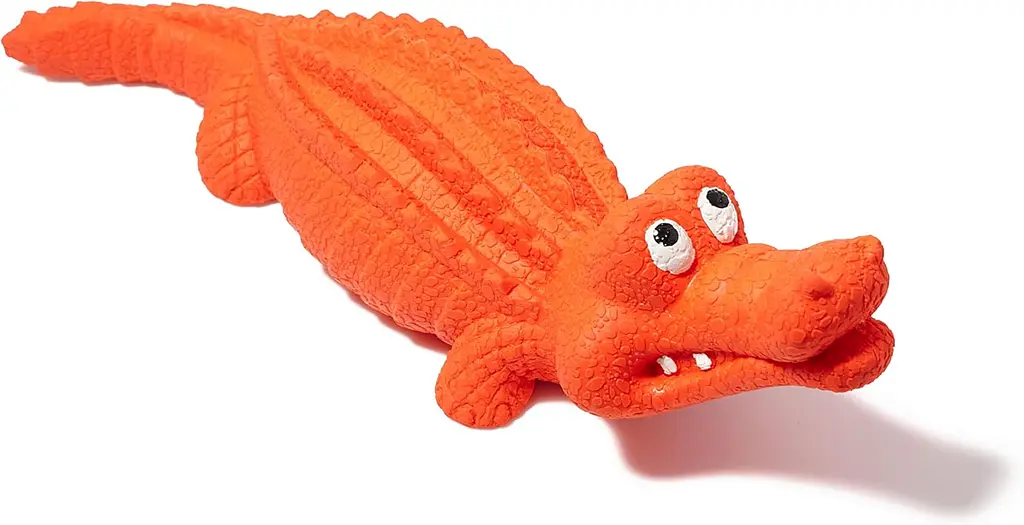 Іграшка для жування Derby Alligator з пищалкою, Помаранчевий - фото 3