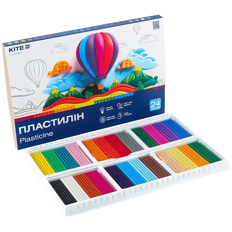 Пластилін восковий Kite Classic 24 кольори 480 г (K-089) - фото 4