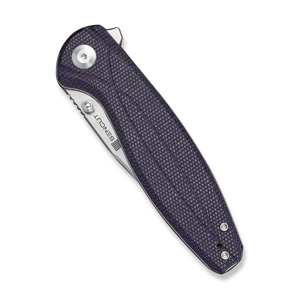 Ніж складаний туристичний Sencut Vyrce (8.9 см) D2 / Canvas Micarta фіолетовий - фото 4