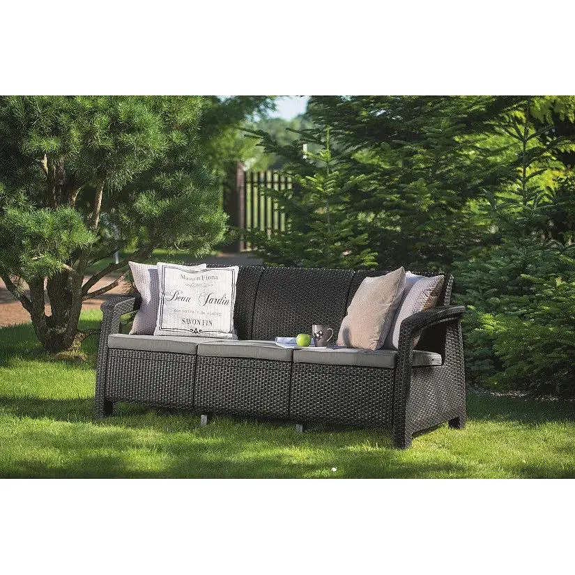 Софа садова пластикова Allibert Corfu love seat max сіра - фото 3