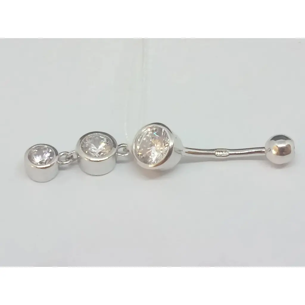 Серебряная серьга для пирсинга пупка Silvex 925. ПР2Ф/032 - фото 2