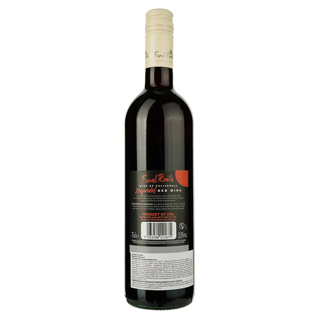 Вино Feral Roots Zinfandel, красное, сухое, 13.5%, 0,75 л - фото 2