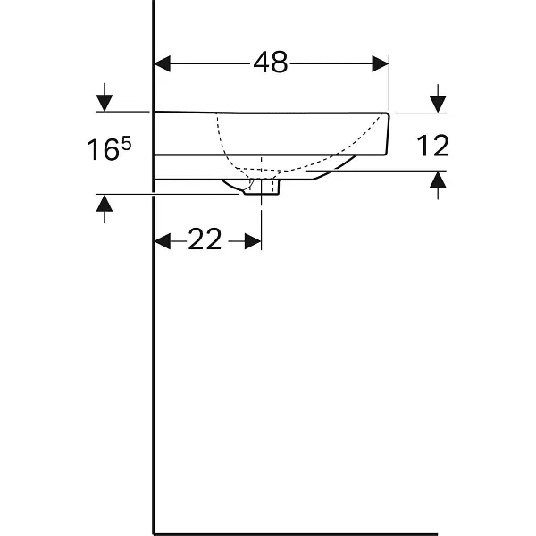 Раковина Geberit Smyle Square 120x48 на 2 змішувача 500.253.01.1, Білий - фото 2