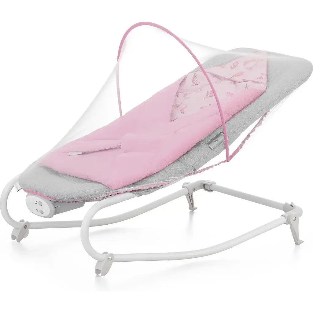 Шезлонг-качалка Kinderkraft Felio 2 Peony Rose серый с розовым KBFELI20PNK0000 (00-00305172) - фото 3