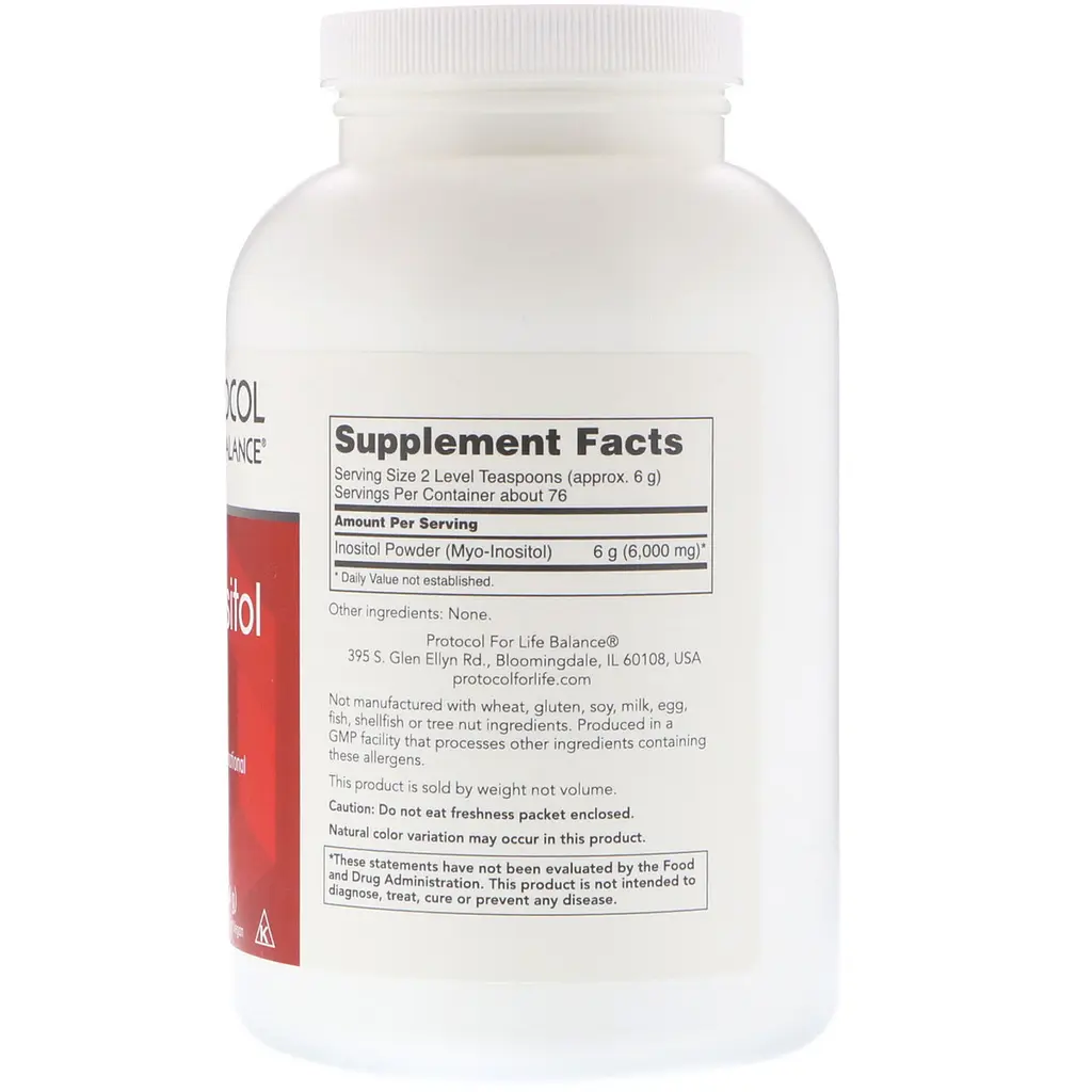 Міо-інозитол (вітамін В8) Protocol for Life Balance Myo-Inositol Powder 454 г - фото 2