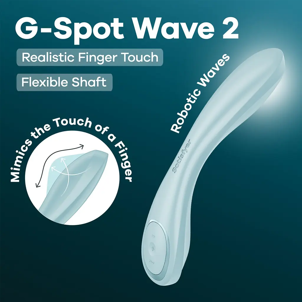Вибратор Satisfyer G-Spot Wave 2 Ice Blue, имитирует ласки пальцем - фото 2