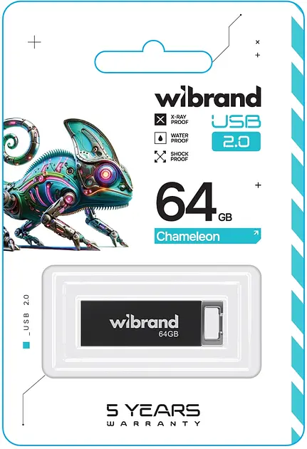 USB Flash Wibrand USB 2.0 Chameleon 64Gb Black - фото 2