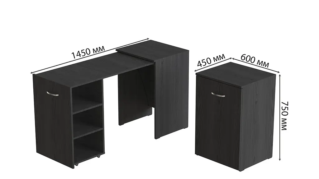 Стіл-тумба трансформер Смарт 1/2 Ferrum-decor 750x1450x600 ДСП Сосна Кембра 16 мм (FRD-105076) - фото 4