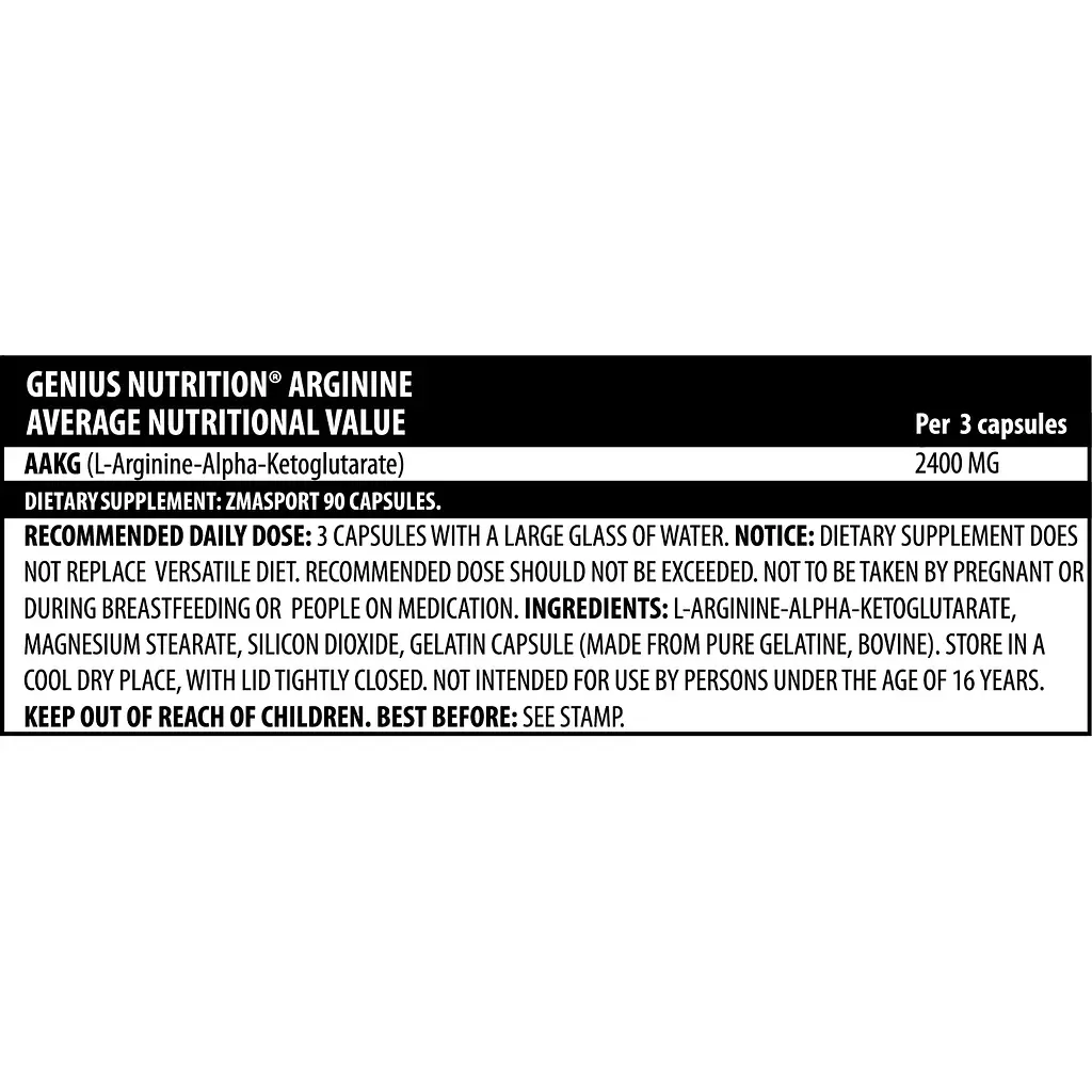 Предтреник Genius Nutrition Arginine AKG 90 капсул - фото 2
