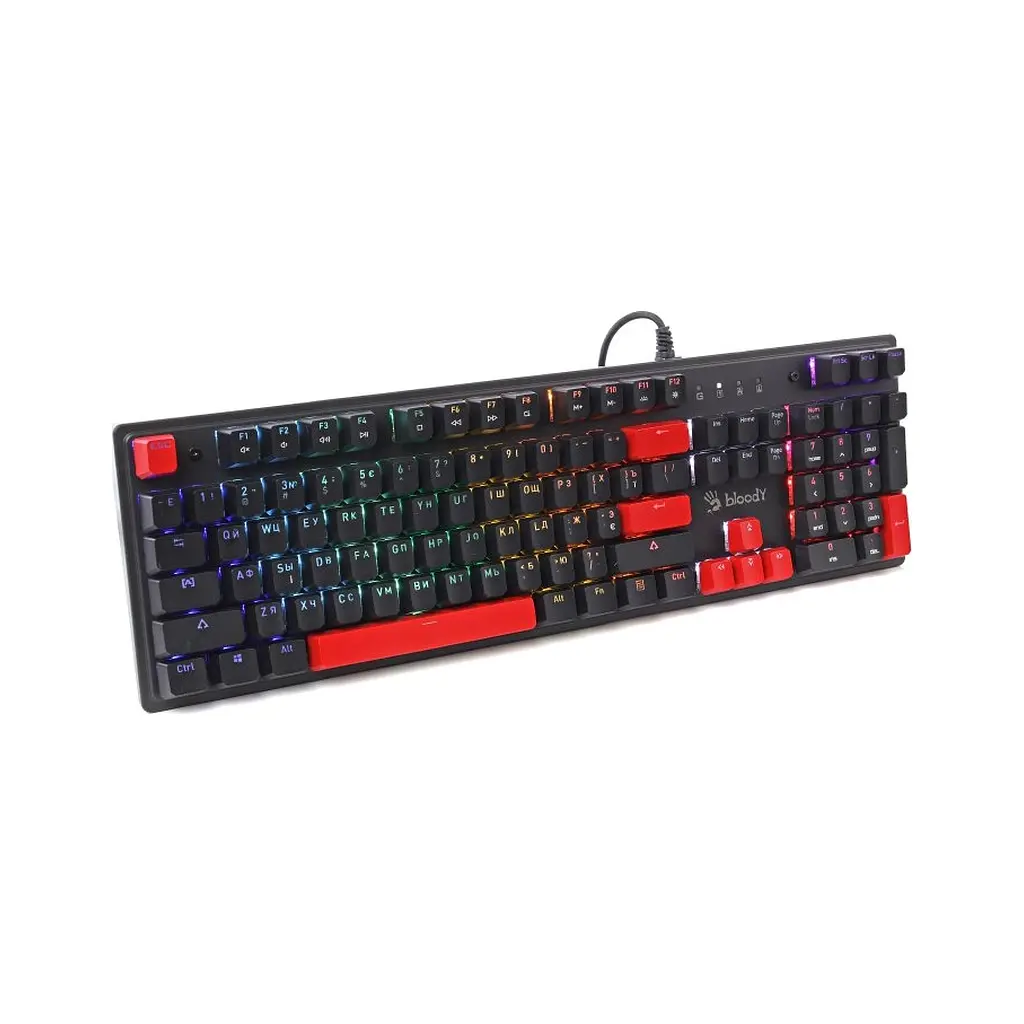 Клавіатура A4Tech Bloody S525N RGB BLMS Red Switch USB Fire Black (4711421002066) - фото 4