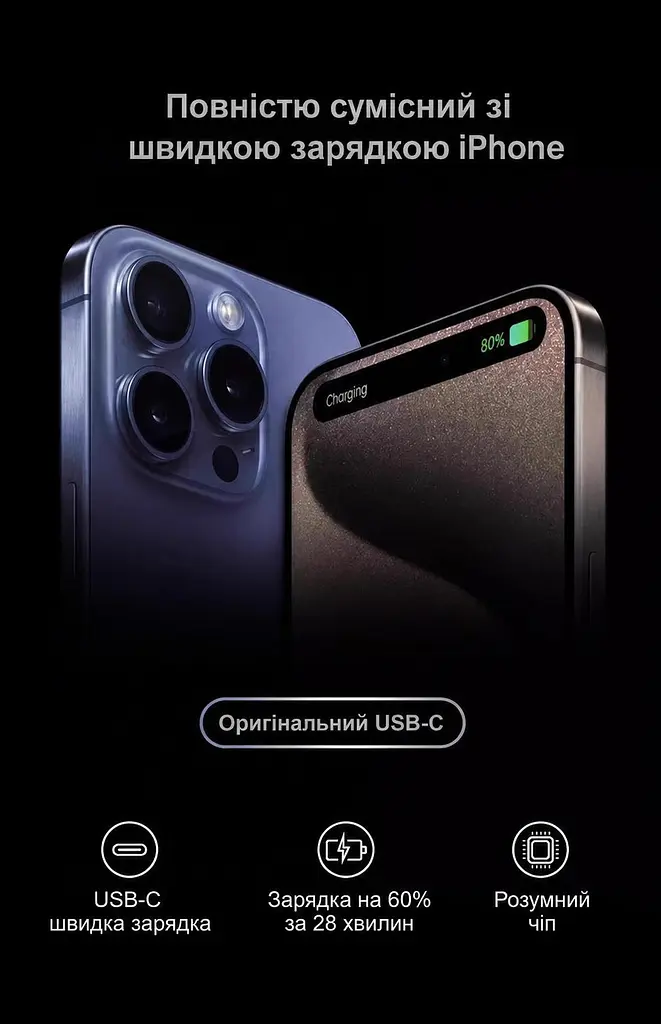 Кабель XON SmartCable Type-C - Type-C PD 60W 2м MaxCharge (SC602C6W2W 3299) Білий - фото 4