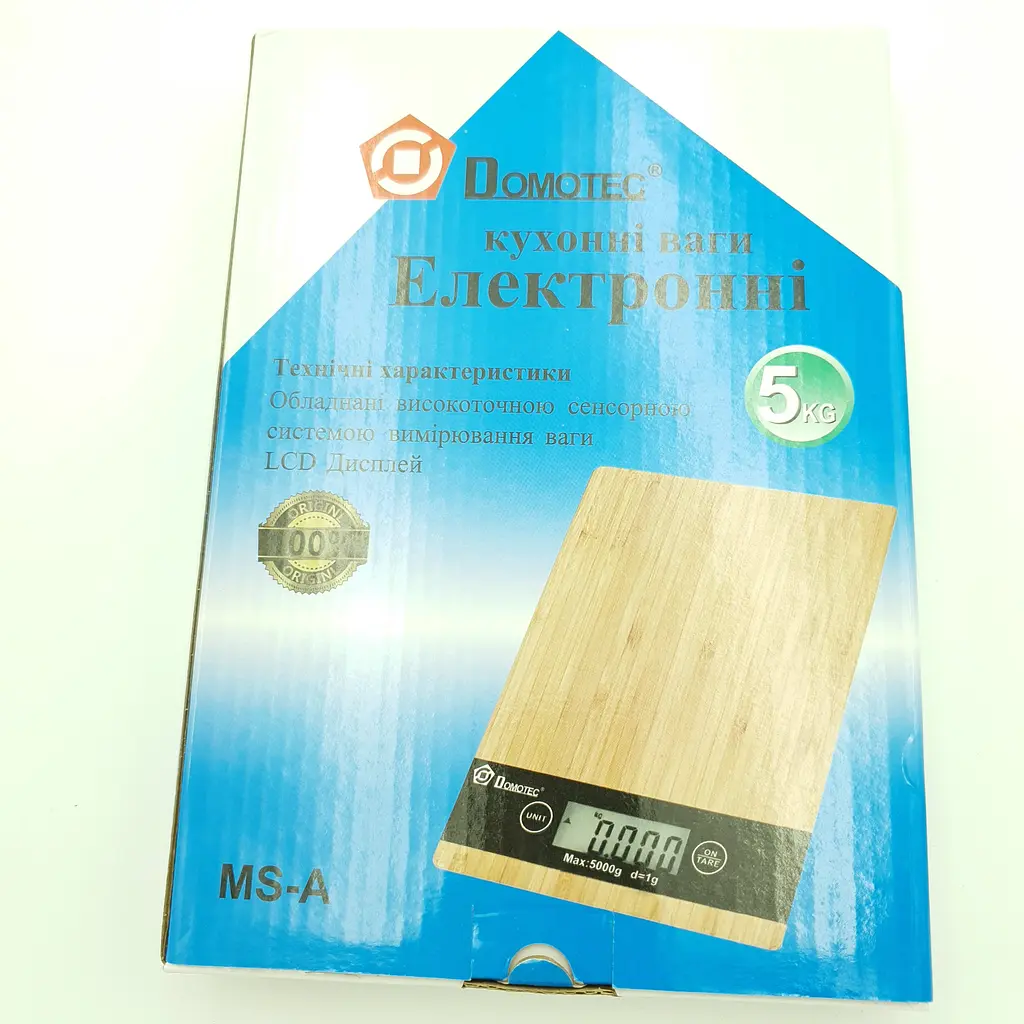 Кухонні електронні дерев'яні ваги до 5 кг поділ 0.01 гр Domotec MS-A світле дерево - фото 14