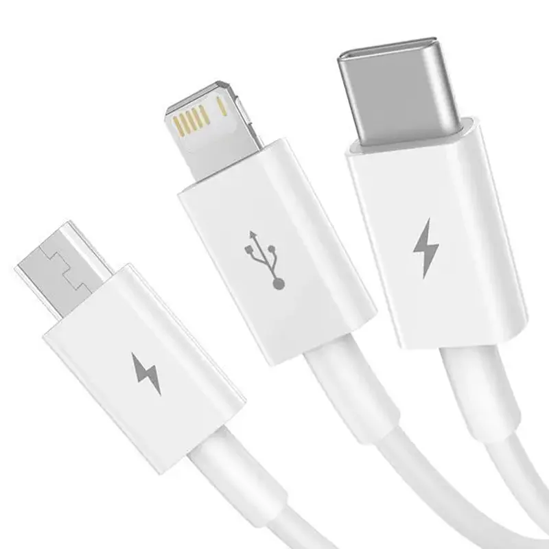Дата кабель Baseus Superior Series USB to MicroUSB-Lightning-Type-C 3.5A (1.5m) (CAMLTYS) Stellar White - фото 2