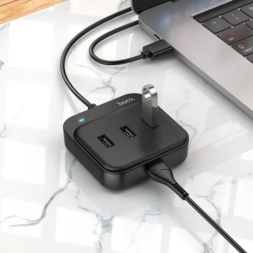 Хаб концентратор Hoco HB31 Easy 4 in 1 (Usb to Usb3.0+Usb2.0x3) 1.2m 6931474784896 - фото 4