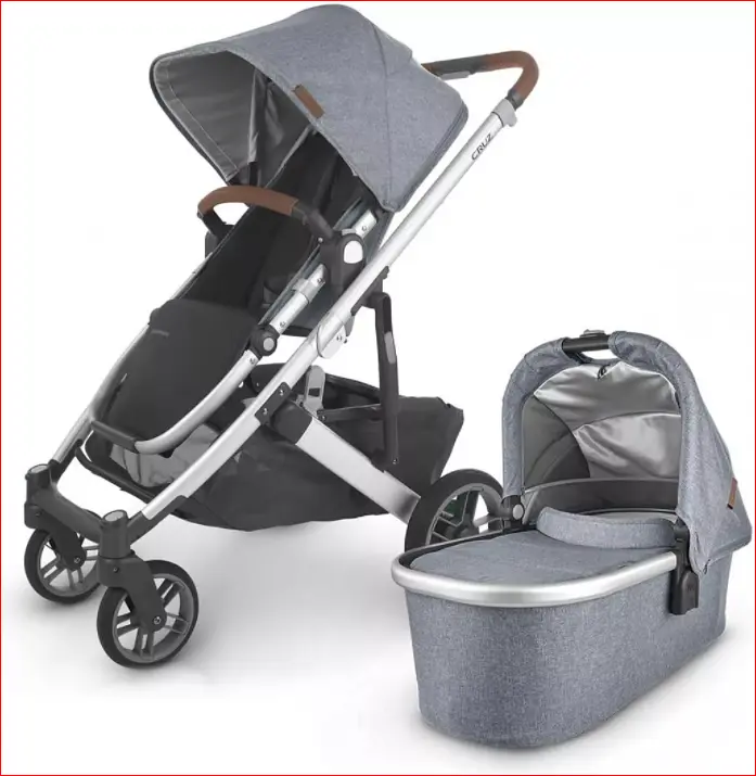 Універсальна коляска 2 в 1 UPPAbaby CRUZ 2, GREGORY (блакитний меланж/срібляста рама/руда шкіра) - фото 2