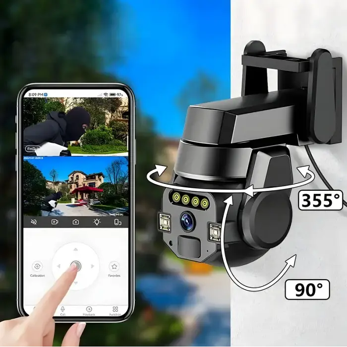 Камера видеонаблюдения наружная поворотная камера уличная черная WIFI OUTDOOR Q-812 FULL-HD 5Mp - фото 5