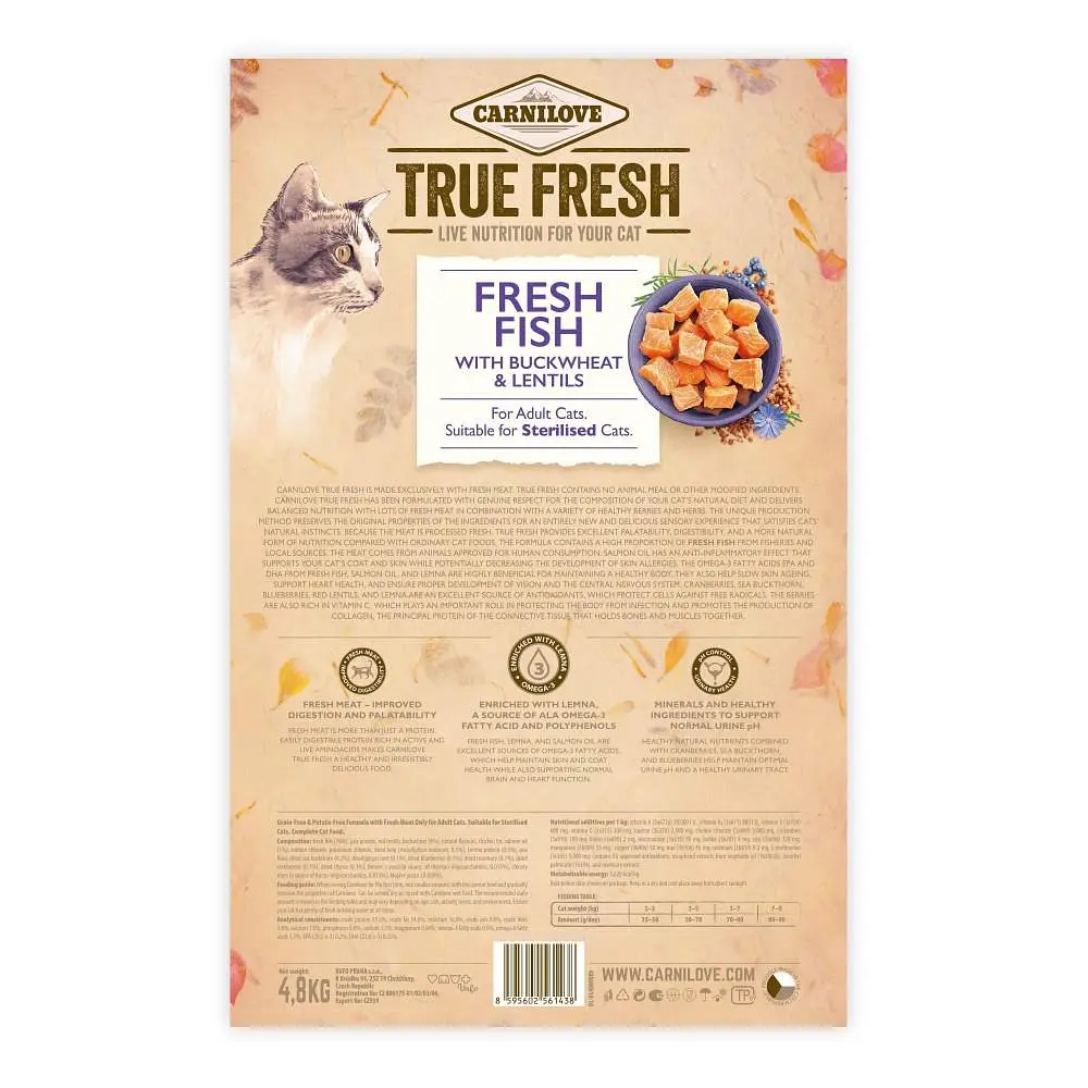 Сухий корм Carnilove True Fresh Cat для дорослих кішок, з рибою, 4,8 кг - фото 9